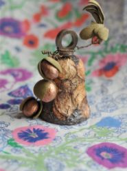 Колокольчик «Грецкие орехи» из кожи, автор Ирина Шавво, Москва